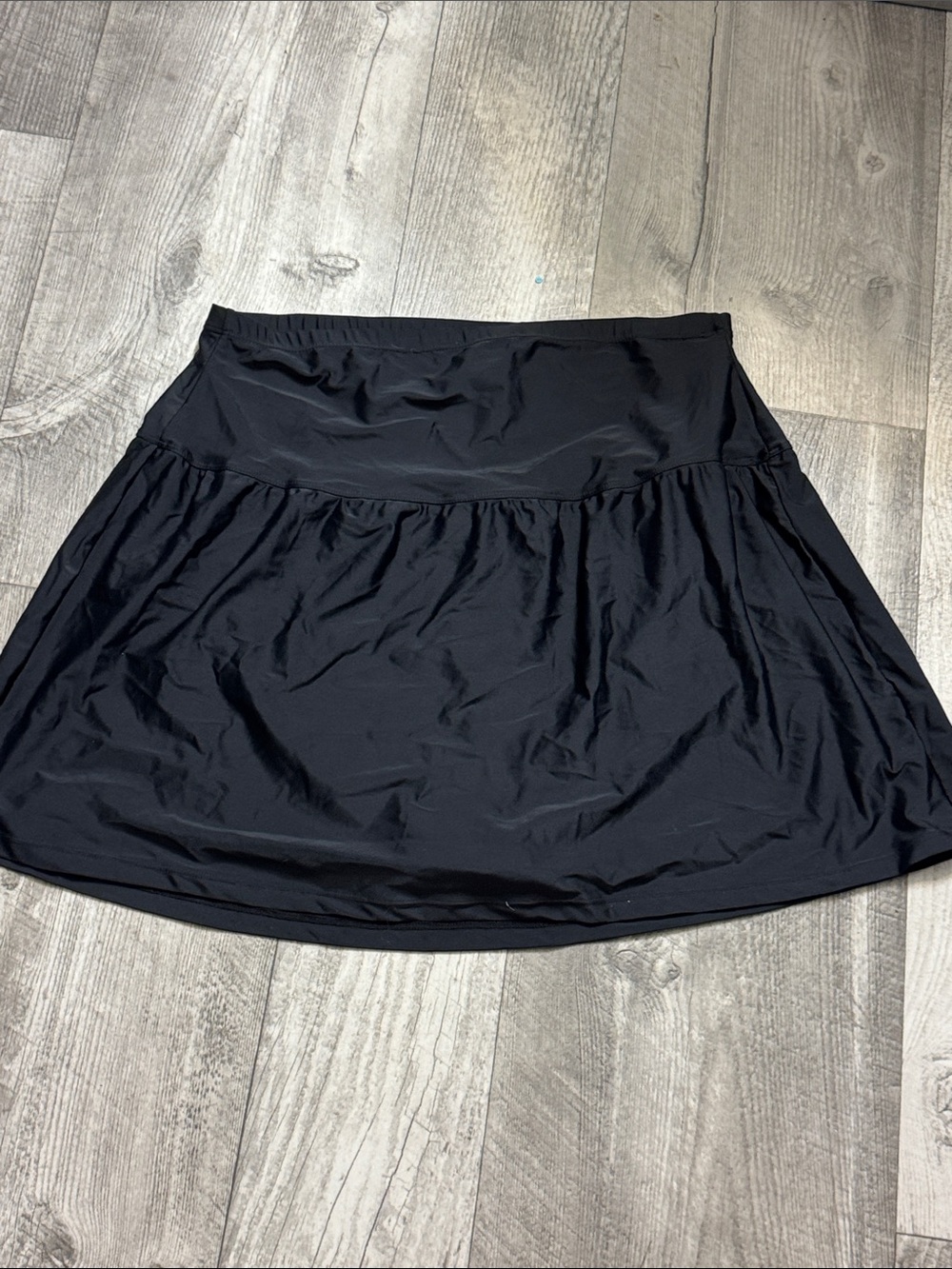 Island Escape Black Pull-On Swim Skirt